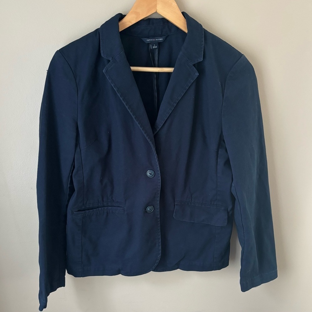 Tommy Hilfiger Women’s Size 6 Navy Blazer Classic Preppy 3 Button Jacket